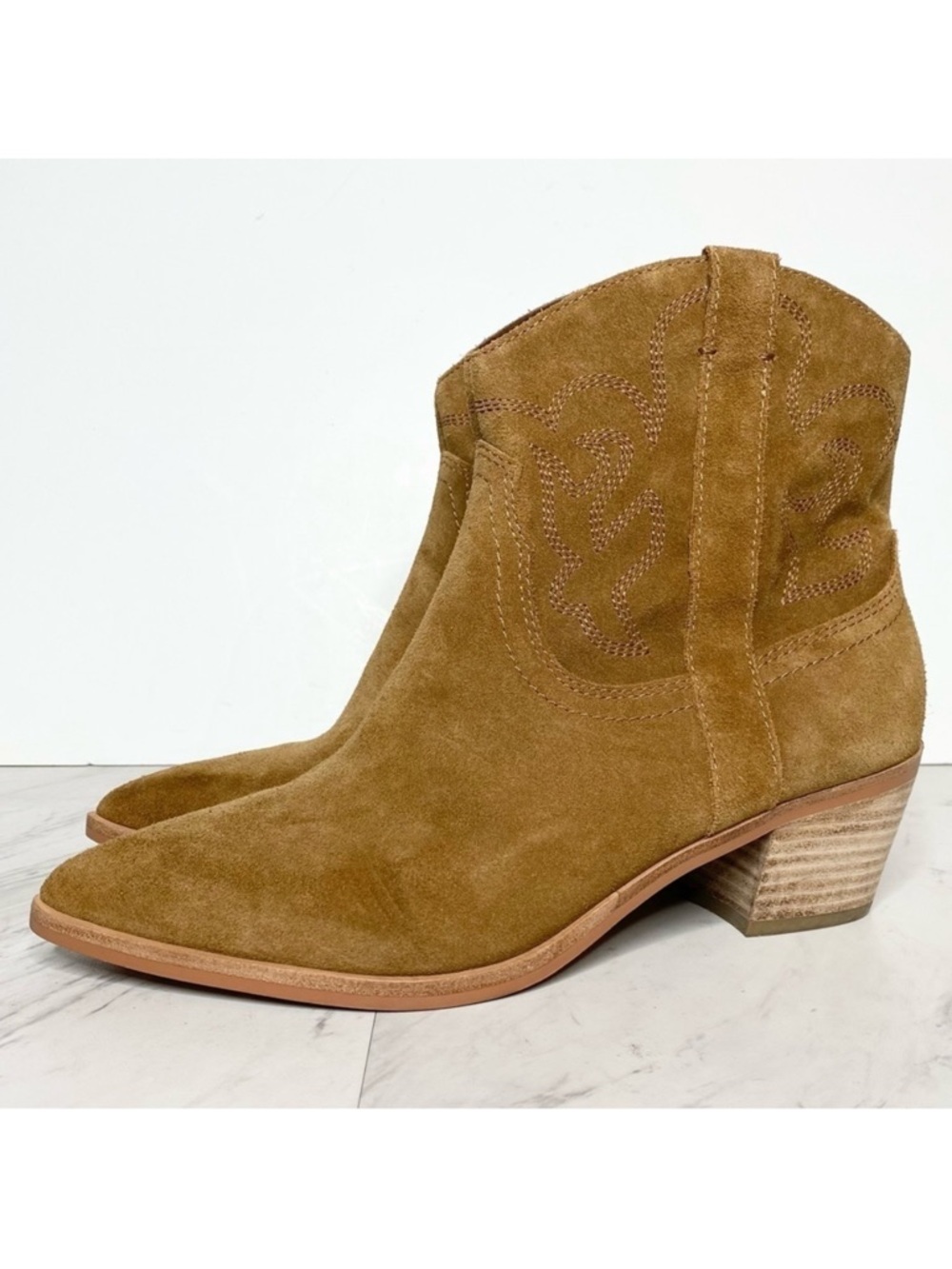 Dolce Vita Solow Brown Suede Western Bootie 9 1/2